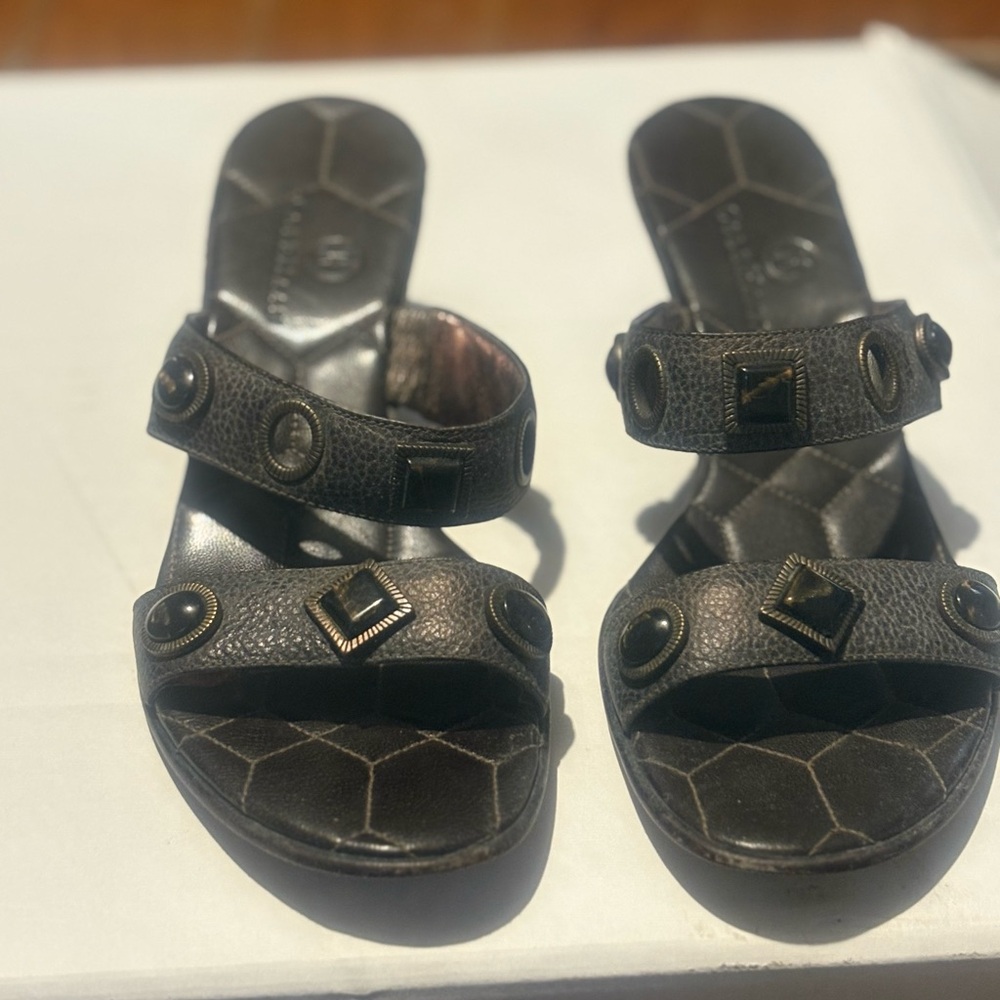 Cole Haan Black Sandals with Geometric Accents